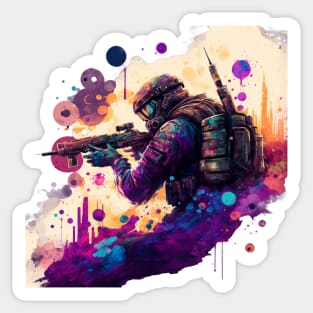 Soldier watercolor print Sticker